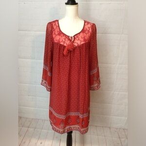 XL Red Ladies Dress long sleeve (0123)